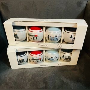 Retired 2 Sets Hearth & Hand Ceramic Decorative Christmas Balls